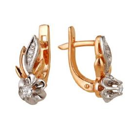 Золотые серьги Мастер Бриллиант 01M2-104-791 с бриллиантом 01M2-104-791 фото