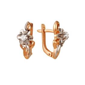 Золотые серьги Мастер Бриллиант 01M2-104-870 с бриллиантом 01M2-104-870 фото