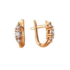 Золотые серьги Мастер Бриллиант 01M2-104-877 с бриллиантом 01M2-104-877 фото