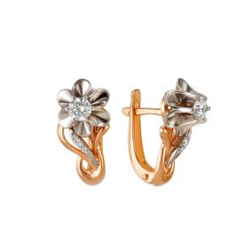 Золотые серьги Мастер Бриллиант 01M2-104-970 с бриллиантом 01M2-104-970 фото