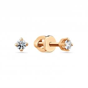 Золотые серьги Мастер Бриллиант 01M2-104163-01-00 с бриллиантом 01M2-104163-01-00 фото