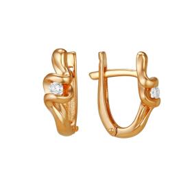 Золотые серьги Мастер Бриллиант 01M2-105-125 с бриллиантом 01M2-105-125 фото