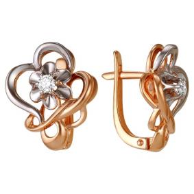 Золотые серьги Мастер Бриллиант 01M2-105-140 с бриллиантом 01M2-105-140 фото