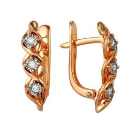 Золотые серьги Мастер Бриллиант 01M2-105-267 с бриллиантом 01M2-105-267 фото