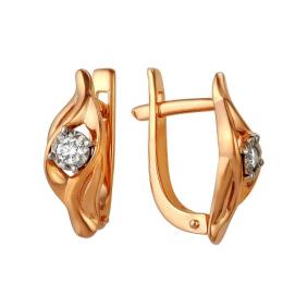 Золотые серьги Мастер Бриллиант 01M2-105-277 с бриллиантом 01M2-105-277 фото