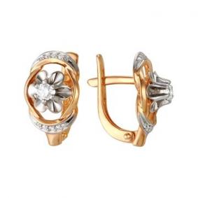 Золотые серьги Мастер Бриллиант 01M2-105-290 с бриллиантом 01M2-105-290 фото