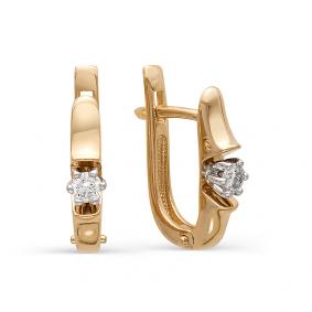 Золотые серьги Мастер Бриллиант 01M2-105-388 с бриллиантом 01M2-105-388 фото