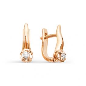 Золотые серьги Мастер Бриллиант 01M2-105-410 с бриллиантом 01M2-105-410 фото