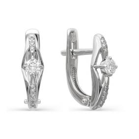 Золотые серьги Мастер Бриллиант 01M2-105-433 с бриллиантом 01M2-105-433 фото