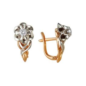 Золотые серьги Мастер Бриллиант 01M2-105-47 с бриллиантом 01M2-105-47 фото