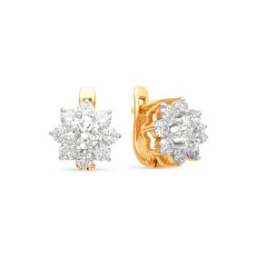 Золотые серьги Мастер Бриллиант 01M2-105-479 с бриллиантом 01M2-105-479 фото