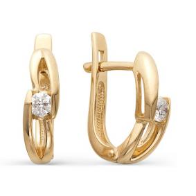 Золотые серьги Мастер Бриллиант 01M2-105-480 с бриллиантом 01M2-105-480 фото