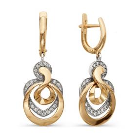 Золотые серьги Мастер Бриллиант 01M2-105-539 с бриллиантом 01M2-105-539 фото