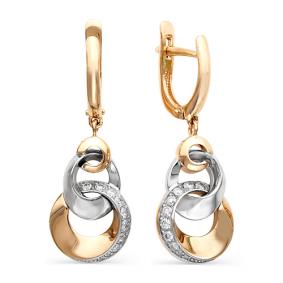 Золотые серьги Мастер Бриллиант 01M2-105-552 с бриллиантом 01M2-105-552 фото