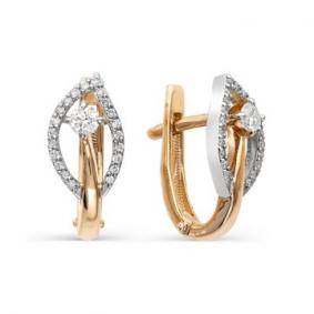 Золотые серьги Мастер Бриллиант 01M2-105-622 с бриллиантом 01M2-105-622 фото