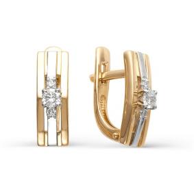 Золотые серьги Мастер Бриллиант 01M2-105-627 с бриллиантом 01M2-105-627 фото