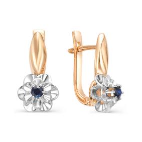 Золотые серьги Мастер Бриллиант 01M2-105-69-02 с сапфиром 01M2-105-69-02 фото