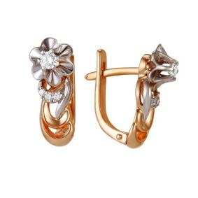 Золотые серьги Мастер Бриллиант 01M2-105-88 с бриллиантом 01M2-105-88 фото