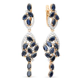 Золотые серьги Мастер Бриллиант 01M2-105-933-02 с бриллиантом и сапфиром 01M2-105-933-02 фото