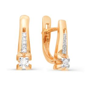 Золотые серьги Мастер Бриллиант 01M2-105-968 с бриллиантом 01M2-105-968 фото