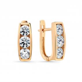 Золотые серьги Мастер Бриллиант 01M2-106-160 с бриллиантом 01M2-106-160 фото