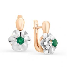 Золотые серьги Мастер Бриллиант 01M2-106-169-01 с изумрудом 01M2-106-169-01 фото