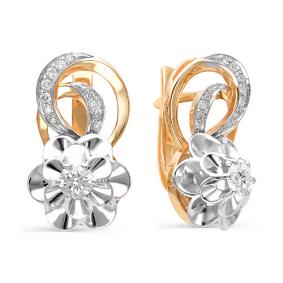 Золотые серьги Мастер Бриллиант 01M2-106-199 с бриллиантом 01M2-106-199 фото