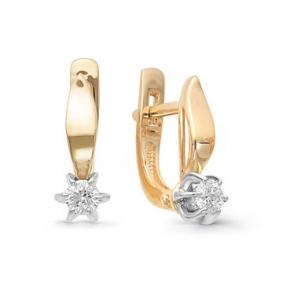 Золотые серьги Мастер Бриллиант 01M2-106-269 с бриллиантом 01M2-106-269 фото