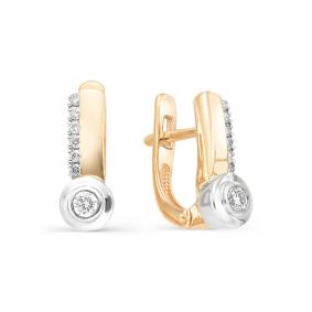 Золотые серьги Мастер Бриллиант 01M2-106-336 с бриллиантом 01M2-106-336 фото