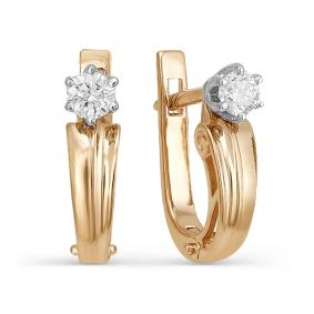 Золотые серьги Мастер Бриллиант 01M2-106-347 с бриллиантом 01M2-106-347 фото