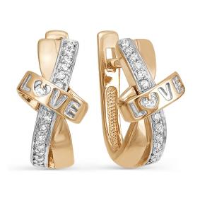 Золотые серьги Мастер Бриллиант 01M2-106-348 с бриллиантом 01M2-106-348 фото