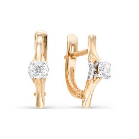 Золотые серьги Мастер Бриллиант 01M2-106-411 с бриллиантом 01M2-106-411 фото