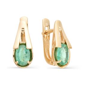 Золотые серьги Мастер Бриллиант 01M2-106-432-01 с изумрудом 01M2-106-432-01 фото