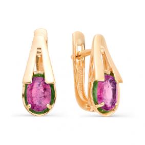 Золотые серьги Мастер Бриллиант 01M2-106-432-03 с рубином 01M2-106-432-03 фото