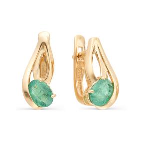 Золотые серьги Мастер Бриллиант 01M2-106-434-01 с изумрудом 01M2-106-434-01 фото