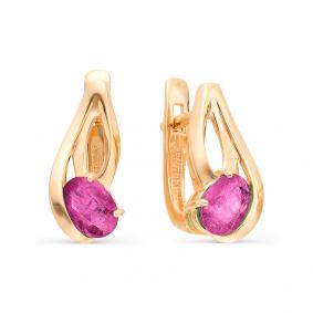 Золотые серьги Мастер Бриллиант 01M2-106-434-03 с рубином 01M2-106-434-03 фото