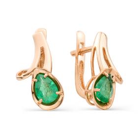 Золотые серьги Мастер Бриллиант 01M2-106-442-01 с изумрудом 01M2-106-442-01 фото