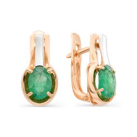 Золотые серьги Мастер Бриллиант 01M2-106-443-01 с изумрудом 01M2-106-443-01 фото