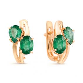 Золотые серьги Мастер Бриллиант 01M2-106-461-01 с изумрудом 01M2-106-461-01 фото