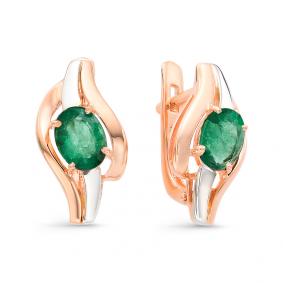 Золотые серьги Мастер Бриллиант 01M2-106-462-01 с изумрудом 01M2-106-462-01 фото