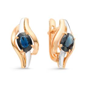 Золотые серьги Мастер Бриллиант 01M2-106-462-02 с сапфиром 01M2-106-462-02 фото