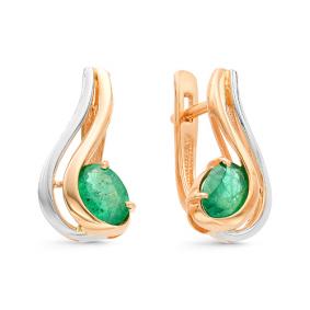 Золотые серьги Мастер Бриллиант 01M2-106-463-01 с изумрудом 01M2-106-463-01 фото