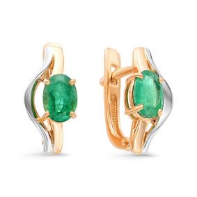 Золотые серьги Мастер Бриллиант 01M2-106-467-01 с изумрудом 01M2-106-467-01 фото