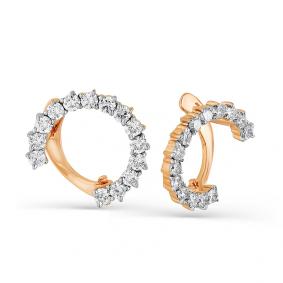 Золотые серьги Мастер Бриллиант 01M2-106-507 с бриллиантом 01M2-106-507 фото