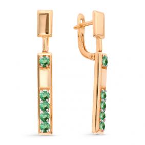 Золотые серьги Мастер Бриллиант 01M2-106-525-01 с изумрудом 01M2-106-525-01 фото