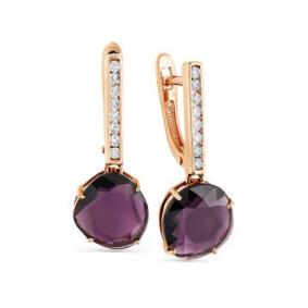 Золотые серьги Мастер Бриллиант с бриллиантом и шпинелью 01M2-106-531-30 01M2-106-531-30 фото