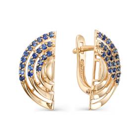 Золотые серьги Мастер Бриллиант 01M2-106-573-02 с сапфиром 01M2-106-573-02 фото