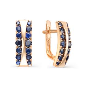 Золотые серьги Мастер Бриллиант 01M2-106-579-02 с сапфиром 01M2-106-579-02 фото