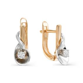 Золотые серьги Мастер Бриллиант 01M2-106-671 с бриллиантом 01M2-106-671 фото