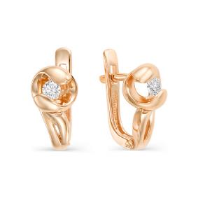 Золотые серьги Мастер Бриллиант 01M2-106-688 с бриллиантом 01M2-106-688 фото